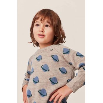 Konges Sløjd pulover de lână pentru copii culoarea gri de firma original