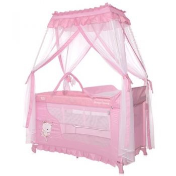Patut Pliabil Lorelli cu Accesorii si Baldachin, Magic Sleep Mellow Rose Ballerina