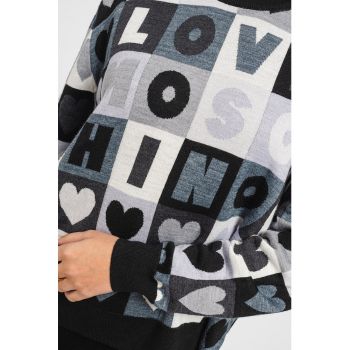 Pulover din amestec de lana cu model