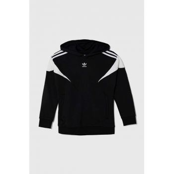 adidas Originals bluza copii culoarea negru, cu glugă, modelator de firma originala