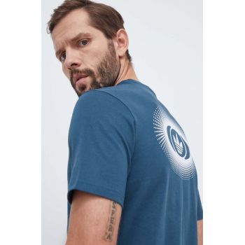 adidas Originals tricou din bumbac barbati, culoarea turcoaz, cu imprimeu ieftin