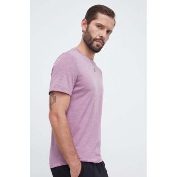 adidas tricou barbati, culoarea roz, cu imprimeu de firma original