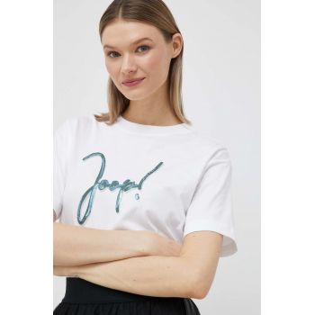 Joop! tricou din bumbac culoarea alb