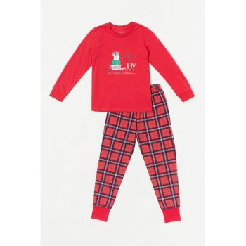 Pijama din bumbac Christmas Story ieftine