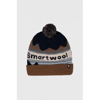 Smartwool caciula din amestec de lana culoarea maro, din tricot gros ieftina