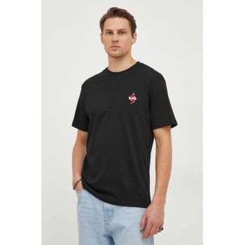 The Kooples tricou din bumbac barbati, culoarea negru, cu imprimeu