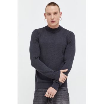 HUGO pulover de lana barbati, culoarea gri, light