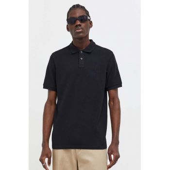 Marc O'Polo polo de bumbac culoarea negru, neted