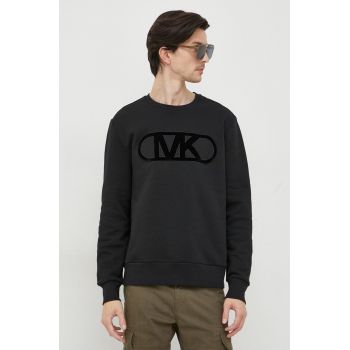 Michael Kors hanorac de bumbac barbati, culoarea negru, cu imprimeu de firma original