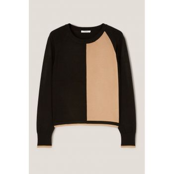 Pulover tricotat fin cu maneci raglan