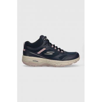 Skechers pantofi culoarea albastru marin, cu toc plat