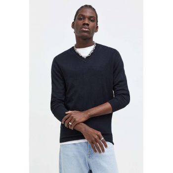 Superdry pulover de lana barbati, culoarea negru, light ieftin