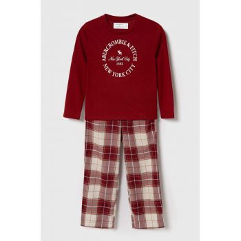 Abercrombie & Fitch pijama copii culoarea rosu, modelator de firma originale