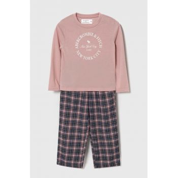 Abercrombie & Fitch pijama copii culoarea roz, modelator