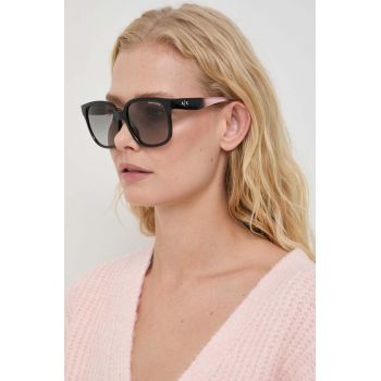 Armani Exchange ochelari de soare femei, culoarea negru la reducere