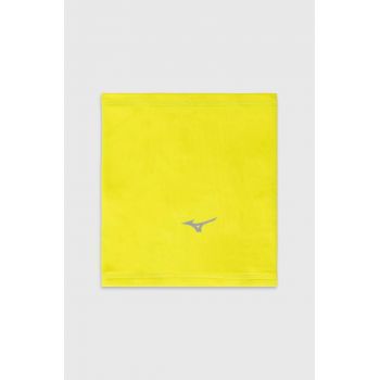 Mizuno fular impletit Warmalite Triwarmer culoarea galben, cu imprimeu