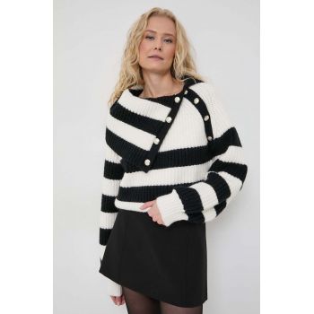 Morgan pulover femei, culoarea bej, călduros, cu guler ieftin