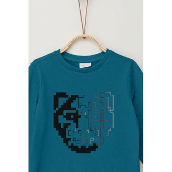 Bluza de bumbac cu imprimeu grafic
