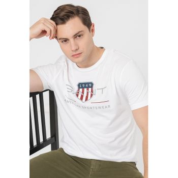 Tricou din bumbac cu model logo ieftin