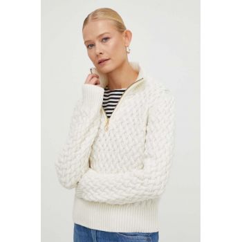G-Star Raw pulover de lana femei, culoarea bej, călduros