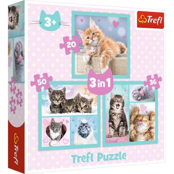 Puzzle Trefl 3In1 Pisicutele Dragalase