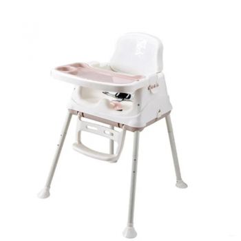 Scaun de masa multifunctional 3in1 pliabil cu roti Little Mom Toddler Pink de firma original