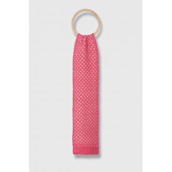 United Colors of Benetton esarfa din lana pentru copii culoarea roz, modelator ieftin