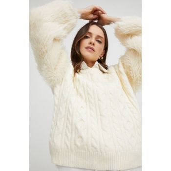 Answear Lab pulover femei, culoarea bej, călduros