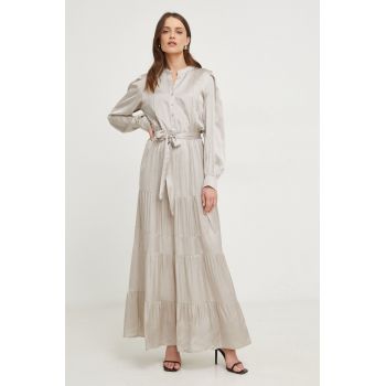 Answear Lab rochie culoarea argintiu, maxi, evazati ieftina