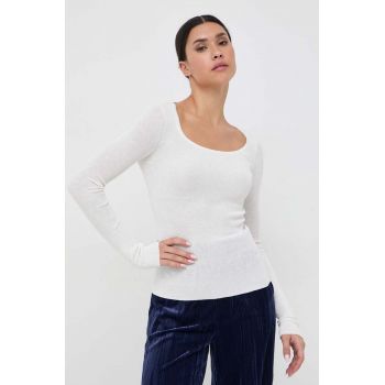 Marella pulover femei, culoarea alb, light
