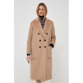 MAX&Co. palton din lana culoarea maro, de tranzitie, oversize de firma original