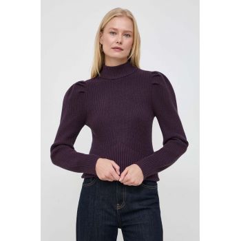 Morgan pulover femei, culoarea violet, cu turtleneck ieftin