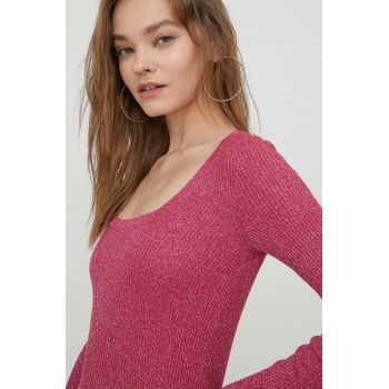 HUGO pulover femei, culoarea roz, light de firma original
