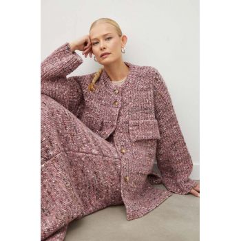 Lovechild cardigan din lana culoarea roz, călduros de firma original