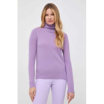 MAX&Co. pulover de lana femei, culoarea violet, light, cu guler de firma original