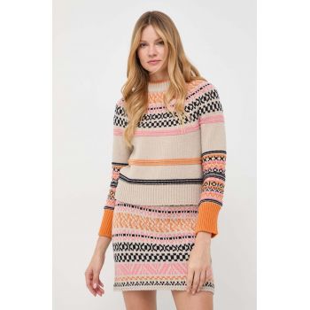 MAX&Co. pulover din amestec de lana femei, culoarea bej, călduros
