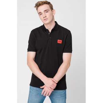 Tricou polo slim fit cu aplicatie logo Dereso