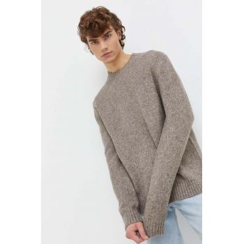 Abercrombie & Fitch pulover barbati, culoarea bej, călduros de firma original