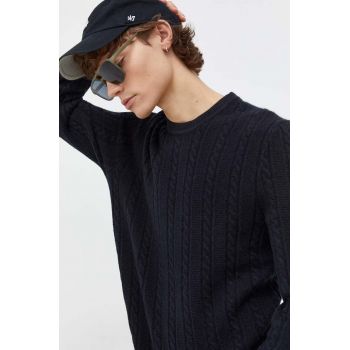 Abercrombie & Fitch pulover barbati, culoarea negru de firma original