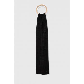 AllSaints esarfa din amestec de lana culoarea negru, neted