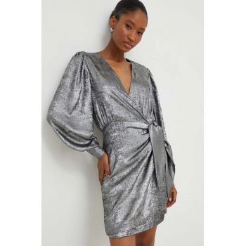 Answear Lab rochie culoarea argintiu, mini, drept de firma originala
