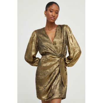 Answear Lab rochie culoarea auriu, mini, drept ieftina
