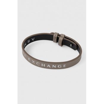 Armani Exchange bratara de piele barbati ieftina