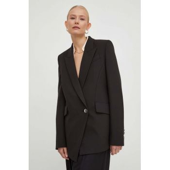 BOSS sacou culoarea negru, cu doua randuri de nasturi, neted