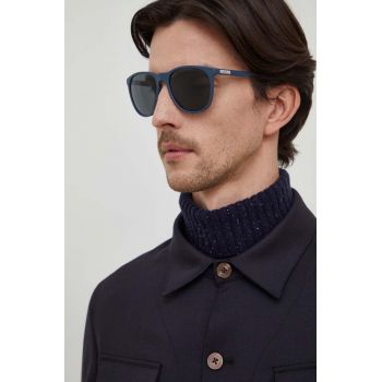 Emporio Armani ochelari de soare barbati, culoarea albastru marin de firma originali