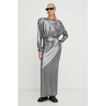 Gestuz rochie culoarea argintiu, maxi, mulată 10908586 de firma originala