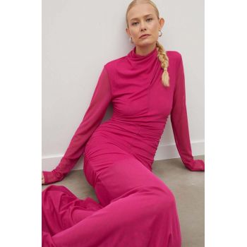 Gestuz rochie culoarea roz, maxi, mulată 10908584