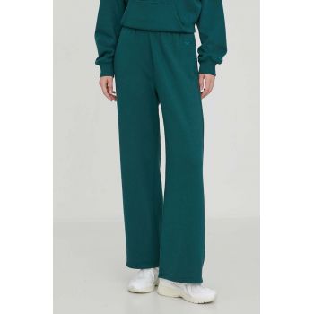 Hollister Co. pantaloni de trening culoarea verde, neted