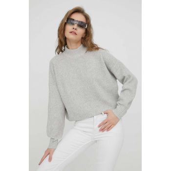 Hollister Co. pulover femei, culoarea gri, light, cu turtleneck ieftin