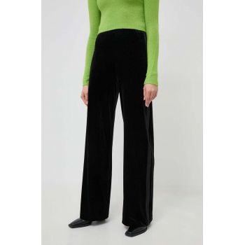MAX&Co. pantaloni femei, culoarea negru, lat, high waist